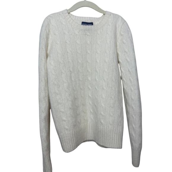 Ralph Lauren Iconic Cable-Knit Cashmere Sweater Kids Sz. XL (16) - Picture 1 of 6